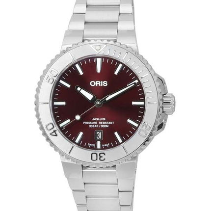 Oris Aquis Date Relief Red Dial Automatic Diver's 01-733-7766-4158-07-8-22-05PEB 300M Men's Watch