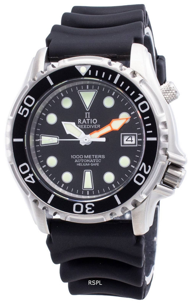 Ratio FreeDiver Helium Safe 1000M Stainless Steel Automatic 1066KE20-33VA-BLK Men's Watch