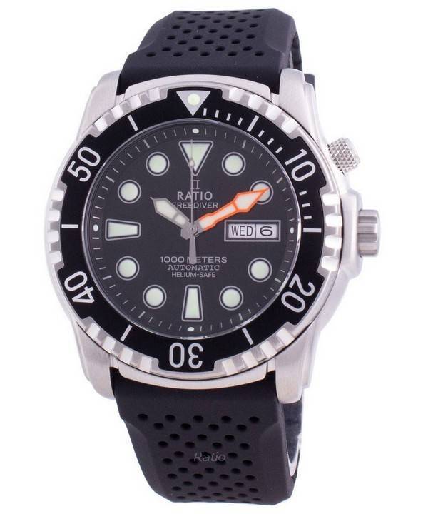 Ratio FreeDiver Helium-Safe 1000M Sapphire Automatic 1068HA90-34VA-BLK Men's Watch