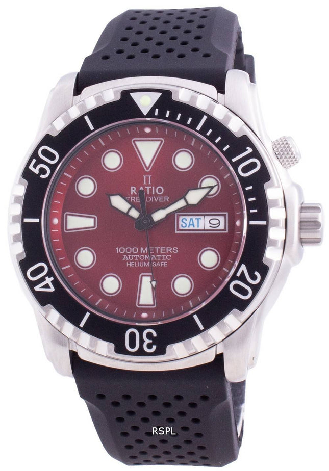 Ratio FreeDiver Helium-Safe 1000M Sapphire Automatic 1068HA90-34VA-RED Men's Watch