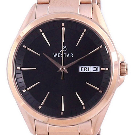 Westar Black Dial Rose Gold Tone Stainless Steel Quartz 40212 PPN 603 Women's Watch