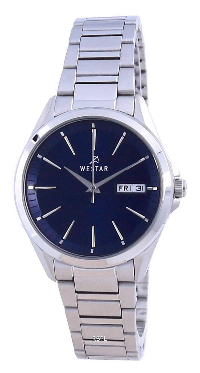 Westar Blue Dial Stainless Steel Quartz 40212 STN 104 Women's Watch