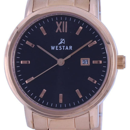 Westar Black Dial Rose Gold Tone Stainless Steel Quartz 40245 PPN 603 Womens Watch