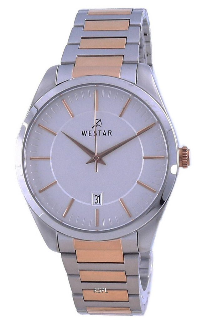 Westar Silver Dial Two Tone Stainless Steel Quartz 50213 SPN 607 Men's Watch