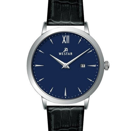 Westar Profile Leather Strap Blue Dial Quartz 50214STN104 Mens Watch