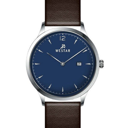 Westar Profile Leather Strap Blue Dial Quartz 50217STN124 Men's Watch