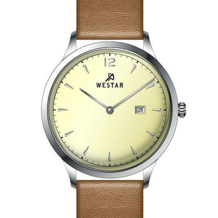 Westar Profile Leather Strap Light Champagne Dial Quartz 50217STN182 Mens Watch