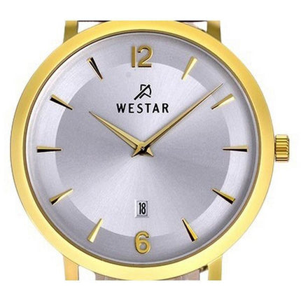 Westar Profile Leather Strap Silver Dial Quartz 50219GPN127 Mens Watch