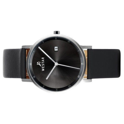 Westar Profile Leather Strap Black Dial Quartz 50221STN103 Mens Watch