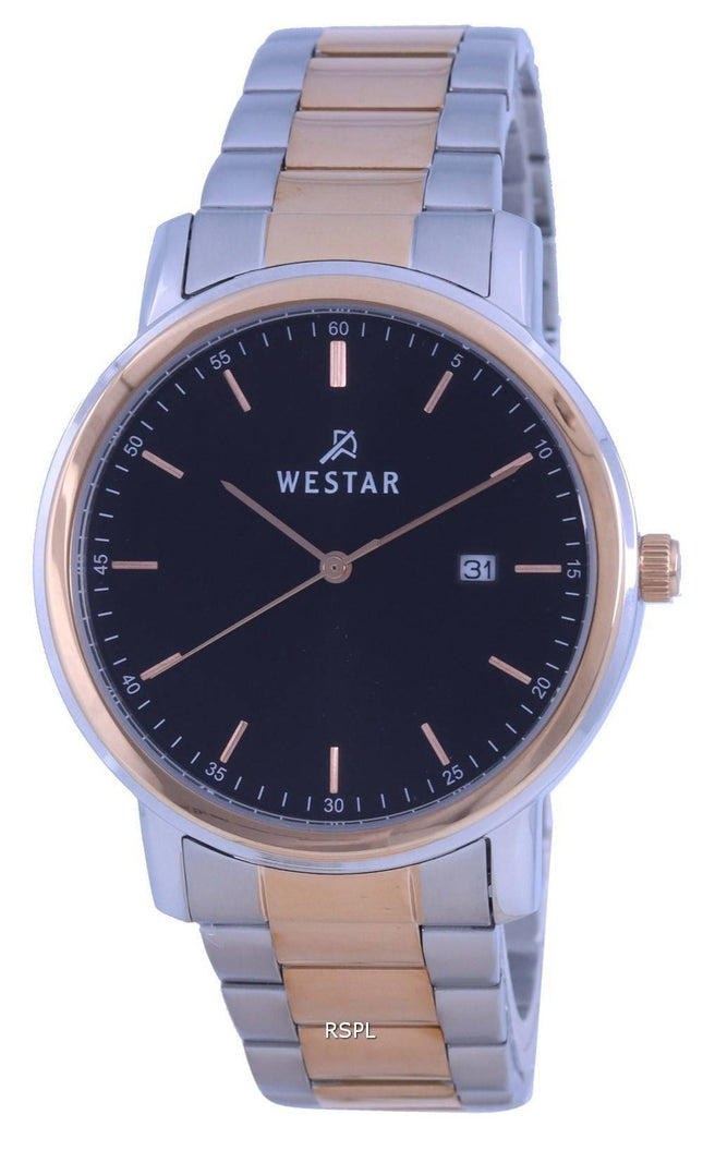 Westar Black Dial Two Tone Stainless Steel Quartz 50243 SPN 603 Mens Watch