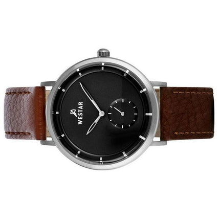 Westar Profile Leather Strap Black Dial Quartz 50246STN123 Mens Watch