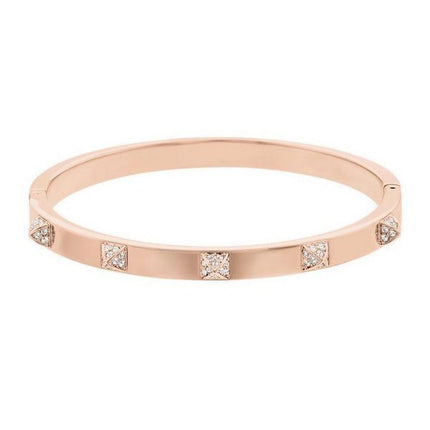 Swarovski Tactic Rose Gold Tone Bangle With White Crystal 5098368 For Women