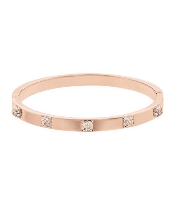 Swarovski Tactic Rose Gold Tone Bangle With White Crystal 5098368 For Women