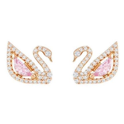 Swarovski Swan Drop Rose Gold-Tone Earrings 5469990 For Women