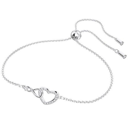 Swarovski Hyperbola Infinity And Heart Rhodium Bracelet 5524421 For Women