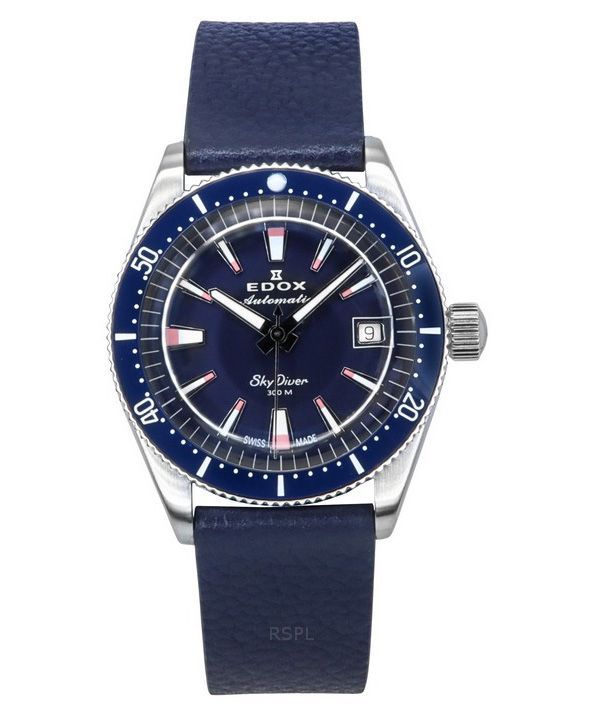 Edox Skydiver Limited Special Blue Dial Automatic Diver's 80131 3BUC BUICO 300M Men's Watch With Extra Strap