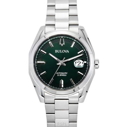 Bulova Surveyor Stainless Steel Green Dial Automatic 96B429 Men's Watch