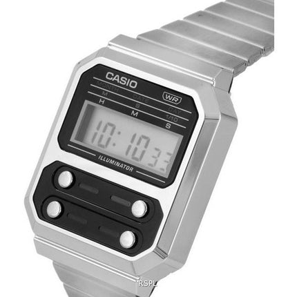 Casio Vintage Digital Stainless Steel A100WE-1A A100WE-1 Mens Watch