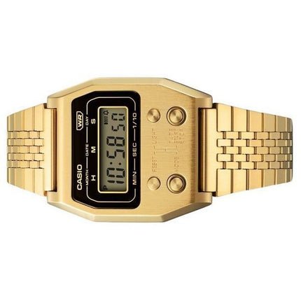 Casio Vintage Digital Gold Ion Plated Stainless Steel Quartz A1100G-5 Unisex Watch