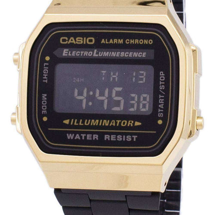 Casio Vintage Chronograph Alarm Digital A168WEGB-1B Unisex Watch