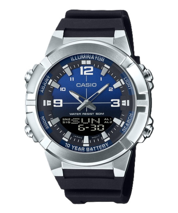 Casio Analog Digital Combination Resin Strap Blue Dial Quartz AMW-870A-2AV Men's Watch