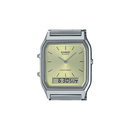 Casio Vintage Analog Digital Light Champagne Dial Quartz AQ-230A-9AMQY Unisex Watch