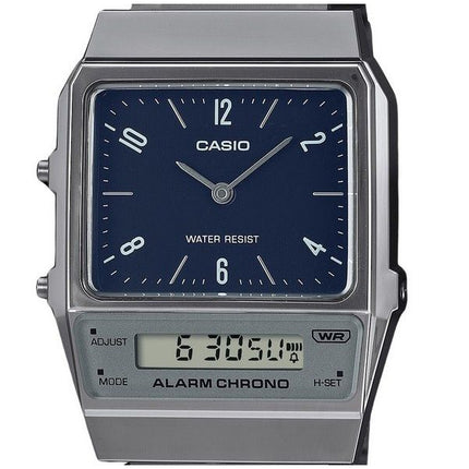 Casio Vintage Analog Digital Dual Time Stainless Steel Bracelet Blue Dial Quartz AQ-800EB-2A Unisex Watch