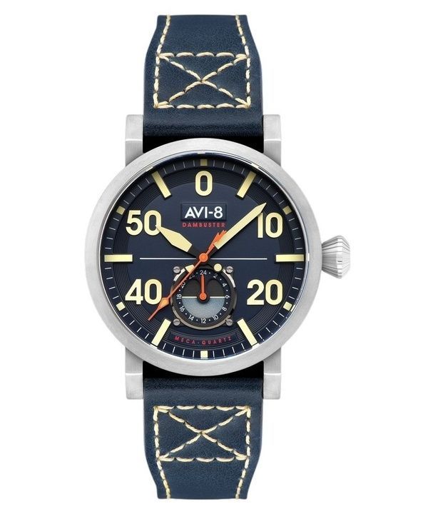 AVI-8 Dambuster Chadwick Meca-Quartz Cobalt Blue Leather Strap Blue Dial AV-4113-01 Men's Watch