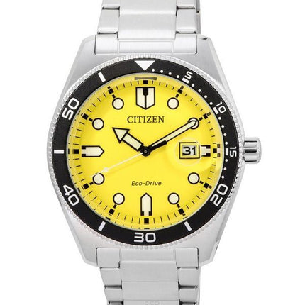 Citizen Sport Eco-Drive Stainless Steel Yellow Dial AW1760-81Z 100M Men's Watch