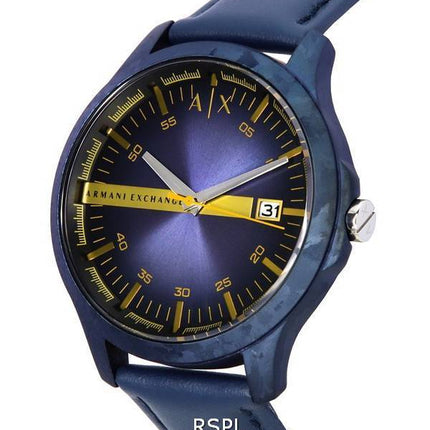 Armani Exchange Hampton Leather Strap Blue Dial Quartz AX2442 Men's Watch