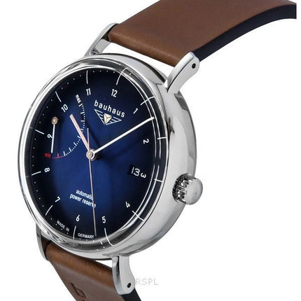 Bauhaus Classic Leather Strap Dark Blue Dial Automatic 21603 Men's Watch