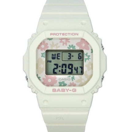 Casio Baby-G Retro Flower Field Digital White Resin Strap Quartz BGD-565RP-7 100M Womens Watch