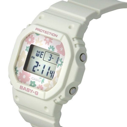 Casio Baby-G Retro Flower Field Digital White Resin Strap Quartz BGD-565RP-7 100M Womens Watch