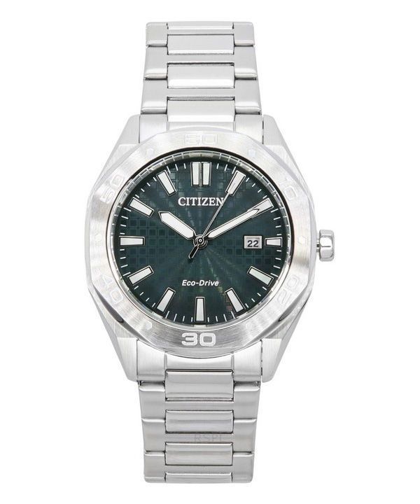 Citizen Eco-Drive Stainless Steel Green Dial BM7630-80X 100M Men's Watch