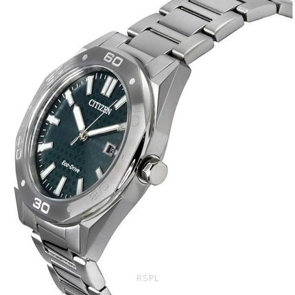 Citizen Eco-Drive Stainless Steel Green Dial BM7630-80X 100M Men's Watch