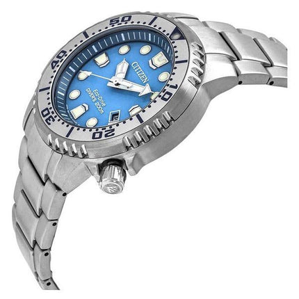 Citizen Promaster Dive Stainless Steel Light Blue Dial Eco-Drive Diver's BN0165-55L 200M Men's Watch