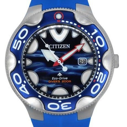 Citizen Promaster PU Strap Blue Dial Eco-Drive Divers BN0238-02L 200M Mens Watch