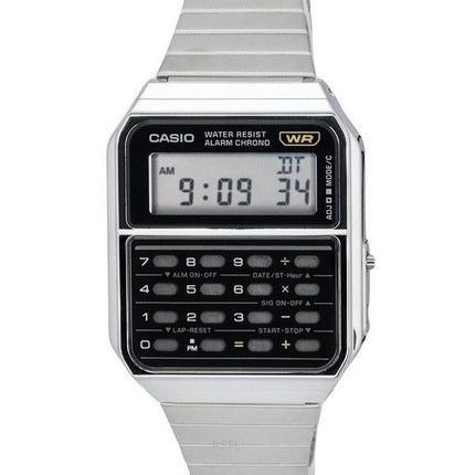 Casio Vintage Digital Calculator Stainless Steel Quartz CA-500WE-1A Mens Watch