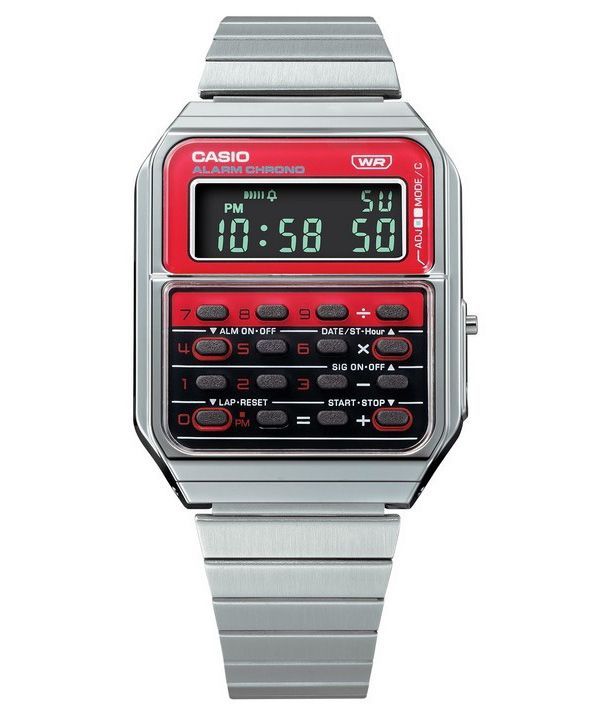 Casio Vintage Heritage Colors Digital Stainless Steel Quartz CA-500WE-4B Unisex Calculator Watch