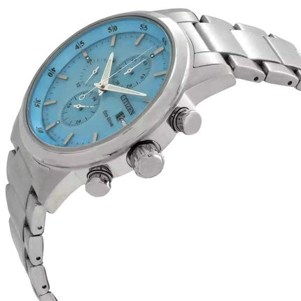 Citizen Chronograph Stainless Steel Blue Dial Eco-Drive CA0748-80L 100M Mens Watch