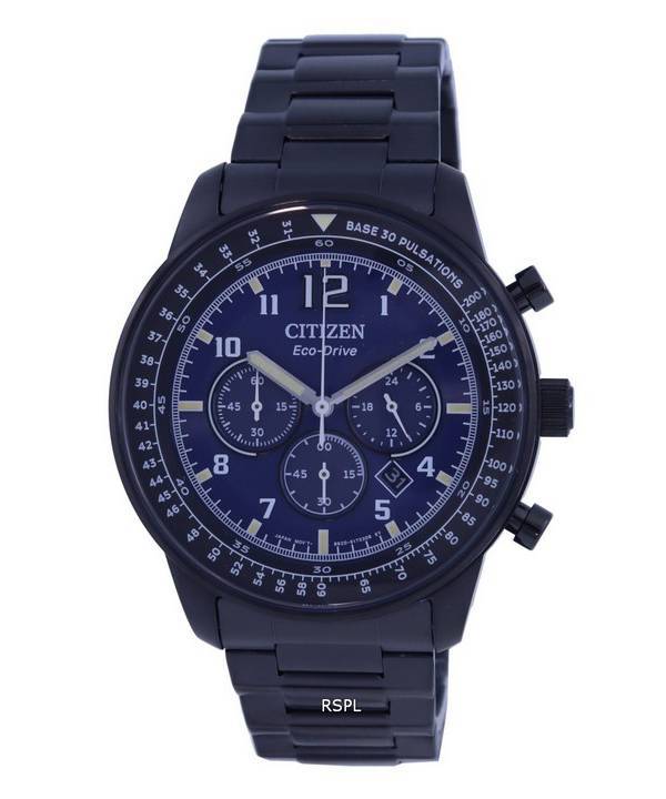 Citizen Chronograph Blue Dial Stainless Steel Eco-Drive CA4505-80M 100M Men's Watch