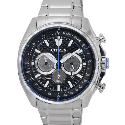 Citizen Eco-Drive Chronograph Stainless Steel Black Dial CA4560-81E 100M Men's Watch