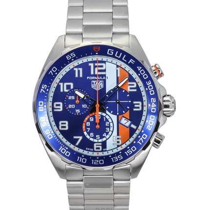 Tag Heuer Formula 1 Chronograph X Gulf Stainless Steel Blue Dial Quartz Diver's CAZ101AT.BA0842 200M Men's Watch