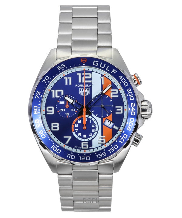 Tag Heuer Formula 1 Chronograph X Gulf Stainless Steel Blue Dial Quartz Diver's CAZ101AT.BA0842 200M Men's Watch