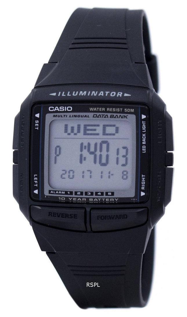 Casio Illuminator Multi-lingual Databank Dual Time Digital DB-36-1AV DB36-1AV Men's Watch