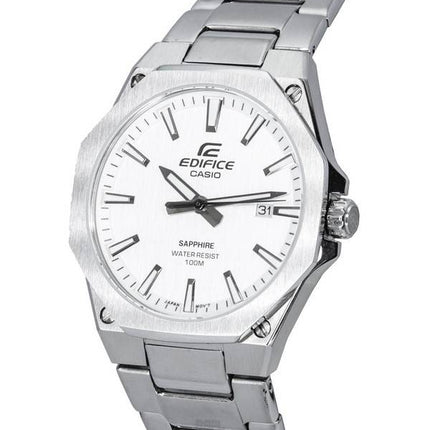 Casio Edifice Stainless Steel White Dial Quartz EFR-S108D-7A EFRS108D-7 100M Men's Watch