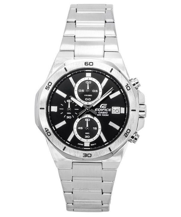 Casio Edifice Classic Standard Chronograph Analog Black Dial Quartz EFV-640D-1A 100M Men's Watch