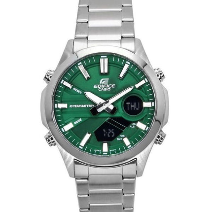 Casio Edifice Analog Digital Stainless Steel Green Dial Quartz EFV-C120D-3A 100M Men's Watch