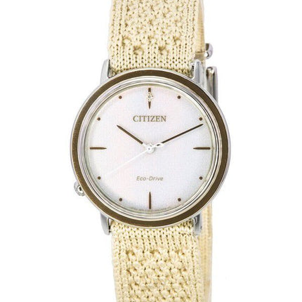 Citizen L Ambiluna Diamond Accent Beige Dial Eco-Drive EM1006-40A Women's Watch With Extra Mesh Bracelet