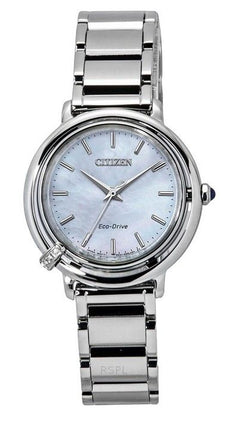 Citizen L Arcly Diamond Accent Stainless Steel Mother Of Pearl Dial Eco-Drive EM1090-60D Womens Watch With Extra Strap